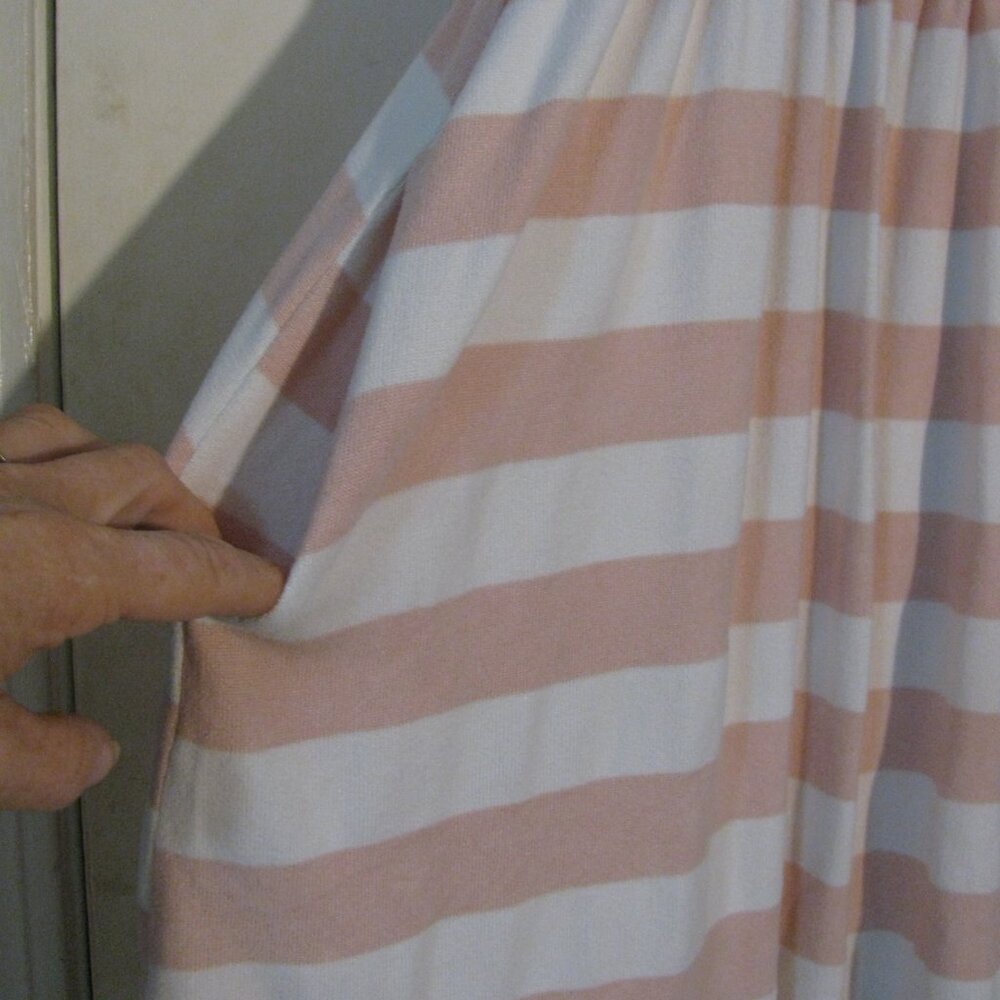 *  Perfect Striped Dress Large Knit with Pockets Pink White Mini - Picture 3 of 4